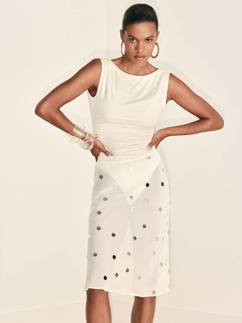 Layla Knee Length Skirt | Reformation (Global)