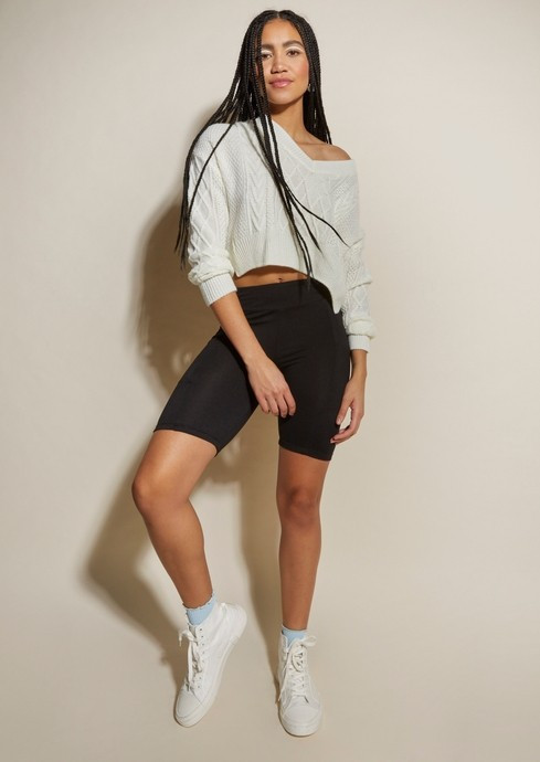 Black Cell Phone Pocket Bike Shorts | rue21