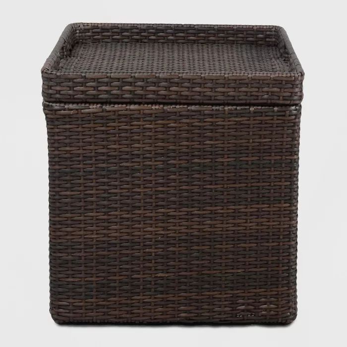 Wicker Storage Patio Accent Table - Brown -Threshold™ | Target