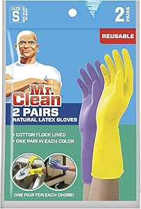 Mr. Clean Small Reusable Latex Gloves, 2 Color, 2 Pairs | Amazon (US)