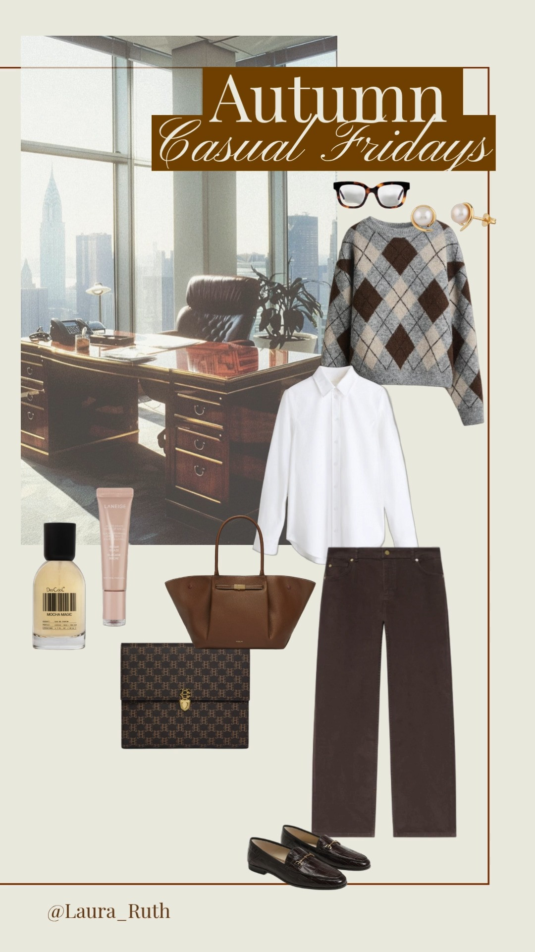 Autumn Workwear Outfit Inspiration but make it casual. This is also a great way to incorporate brown jeans into your autumn wardrobe rotation. 🍂🖊 🖥 fall outfits women, teacher outfits, business casual workwear, fall shoes, fall outfits women, brown denim

#LTKuk #LTKautumn #LTKworkwear