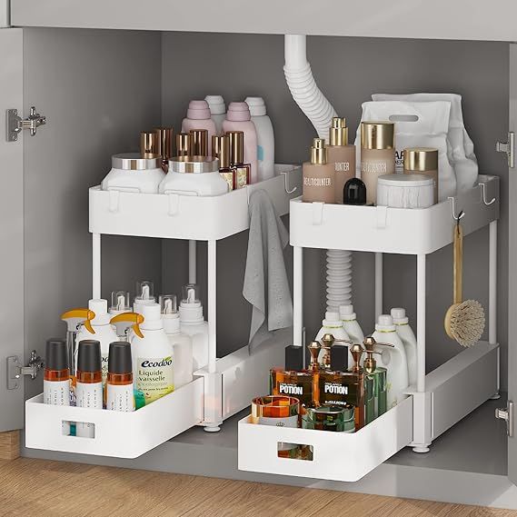 Wisdom Star 2 Pack 2 Tier Under Sink Organizers and Storage, Bathroom Organizer Pull Out Cabinet ... | Amazon (CA)