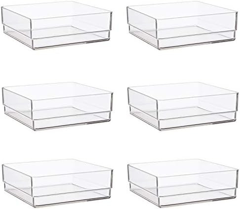 STORi Clear Plastic Drawer Organizers 6" x 6" x 2" | Set of 6 | Amazon (US)