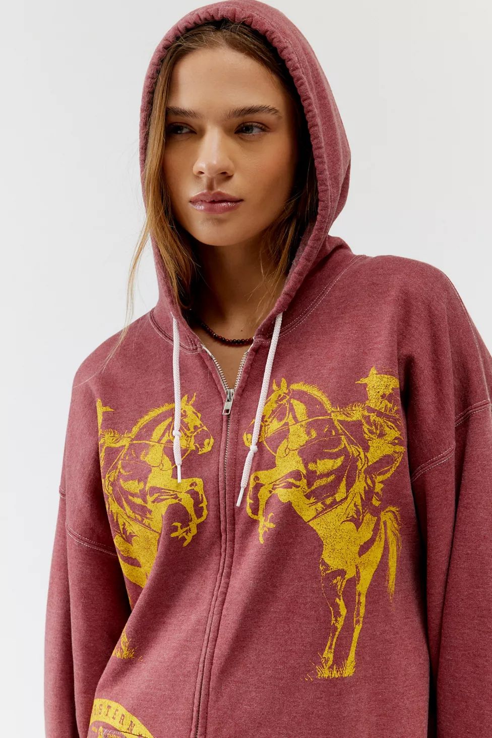 Project Social T Western Rodeo Zip-Up Hoodie Sweatshirt | Urban Outfitters (US and RoW)