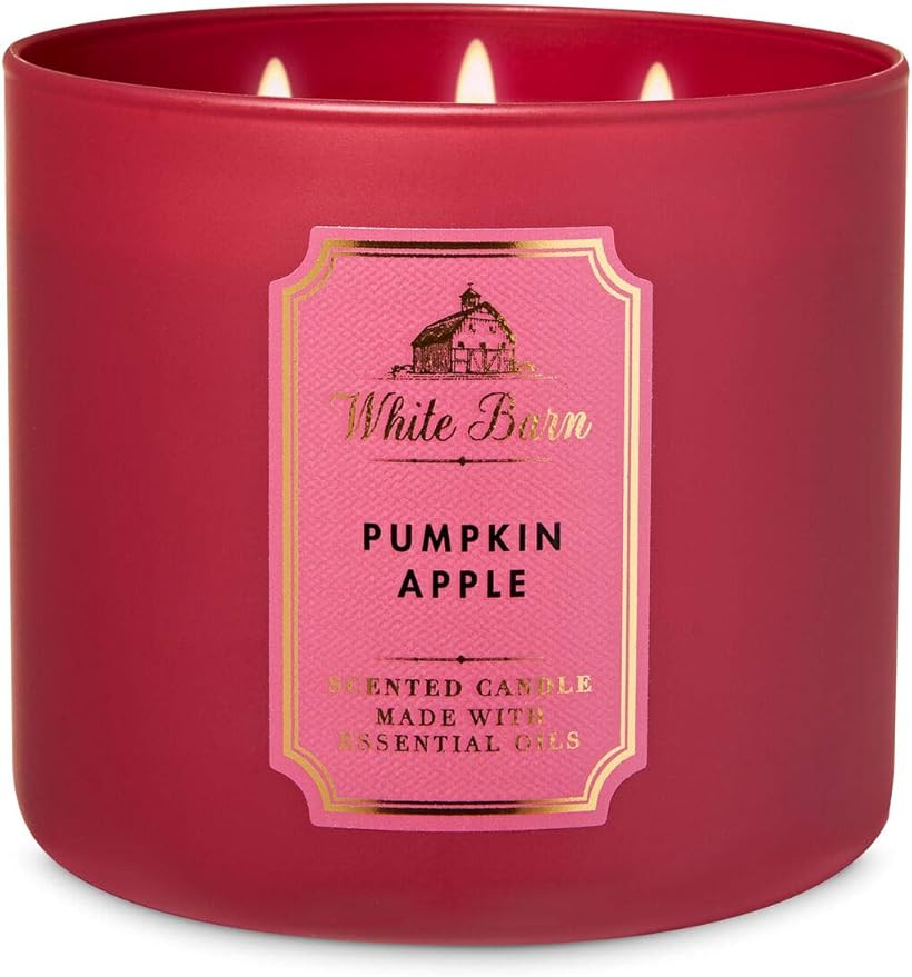 Amazon.com: 2020 White Barn Bath 3 Wick Candle in Pumpkin Apple (Red Apple, Pumpkin, Cinnamon, Cl... | Amazon (US)