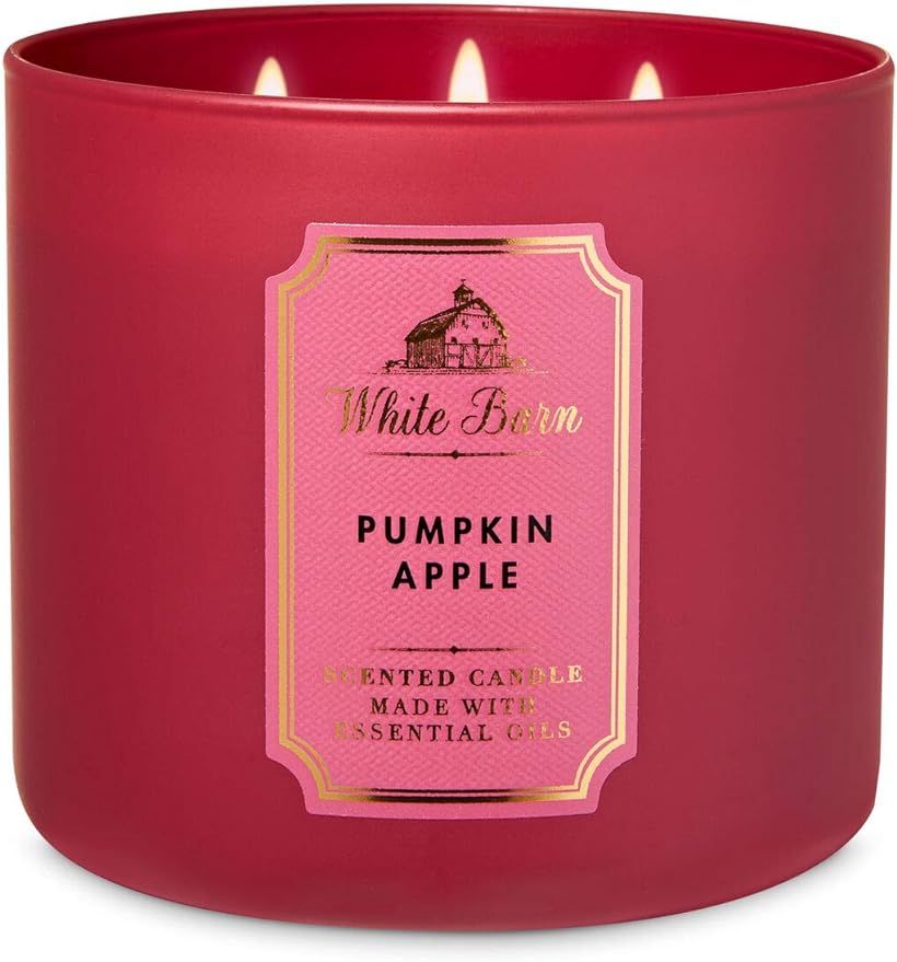 Amazon.com: 2020 White Barn Bath 3 Wick Candle in Pumpkin Apple (Red Apple, Pumpkin, Cinnamon, Cl... | Amazon (US)