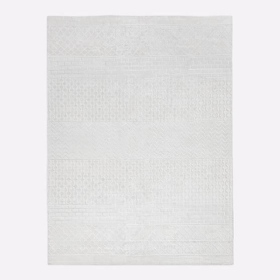 Trellis Shine Rug, 6'x9', Stone White | West Elm (US)