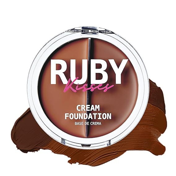 Ruby Kisses 3D Face Creator Cream Foundation & Concealer, 12 Hours Long Lasting, Medium to Full C... | Amazon (US)
