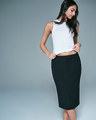 Editor High Waisted Midi Pencil Skirt | Express
