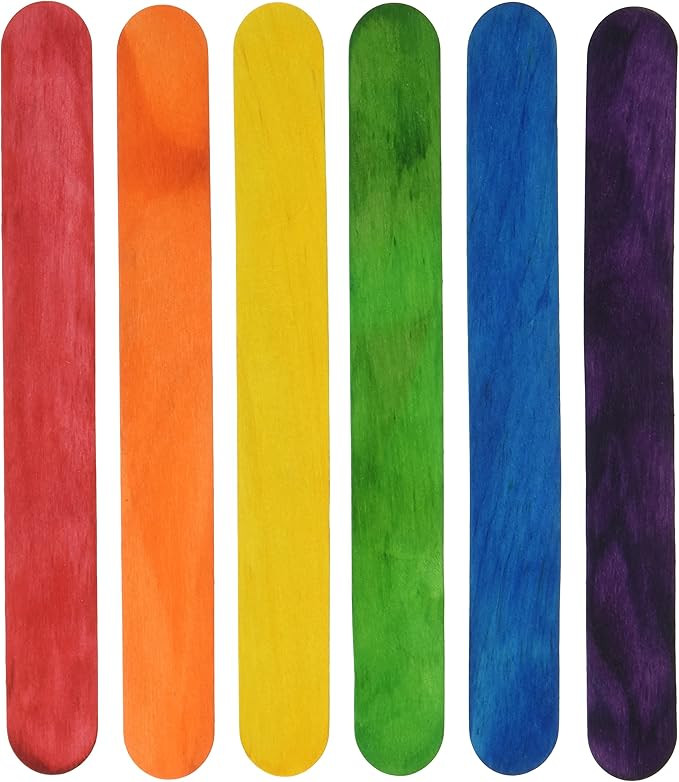 Multicraft Imports Krafty Kids UCH481S.F9 CW508 Craftwood Extra Jumbo Colored Craft Sticks, 7.88i... | Amazon (US)