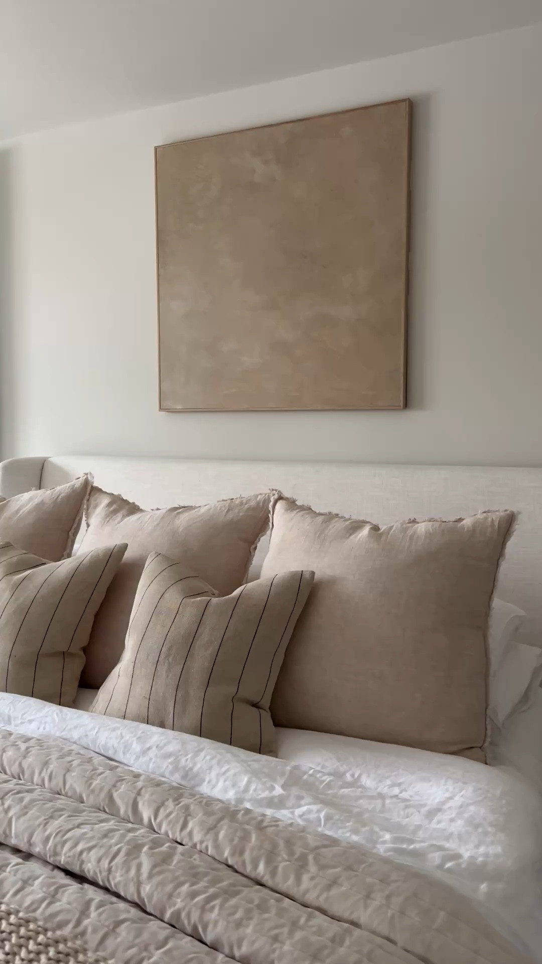 Neutral, layered and cozy bedding 
#bedding #masterbedroom #throwpillows #primarybedroom

#LTKHome