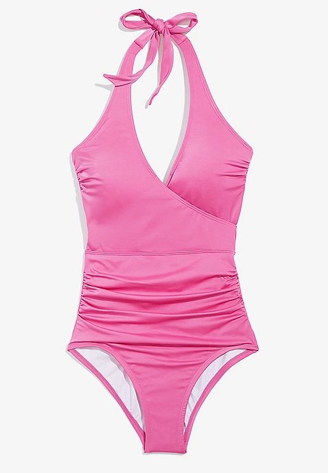 Faux Wrap One Piece Swimsuit | Maurices