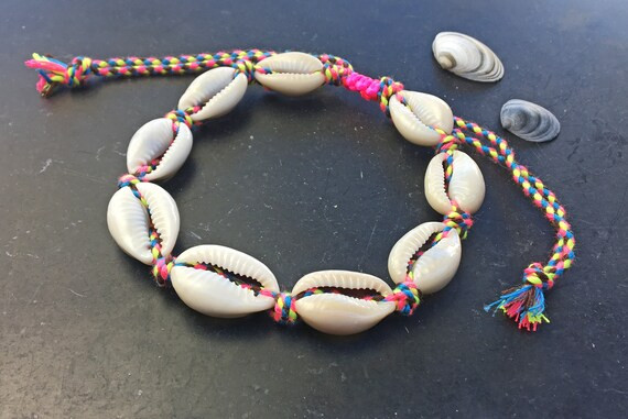 Colorful Anklet with cowrie shell- - Bohobeach  Anklet – - Bohemian Ankle Bracelet - Boho Ankle... | Etsy (US)