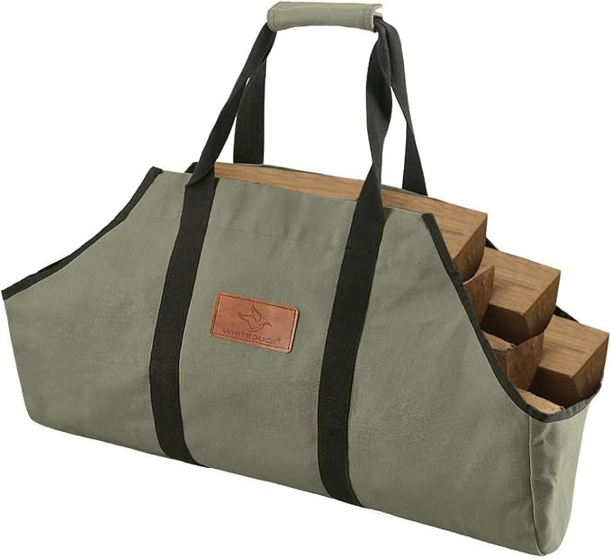 WHITEDUCK TUFF Large Firewood Carrier 21 Oz. Heavy Duty Waxed Canvas Log Carrier Holder for Firep... | Amazon (US)