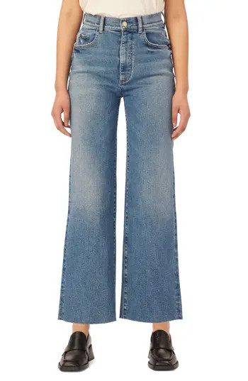 DL1961 Hepburn High Waist Ankle Wide Leg Jeans in East Lake at Nordstrom Rack, Size 31 | Nordstrom Rack
