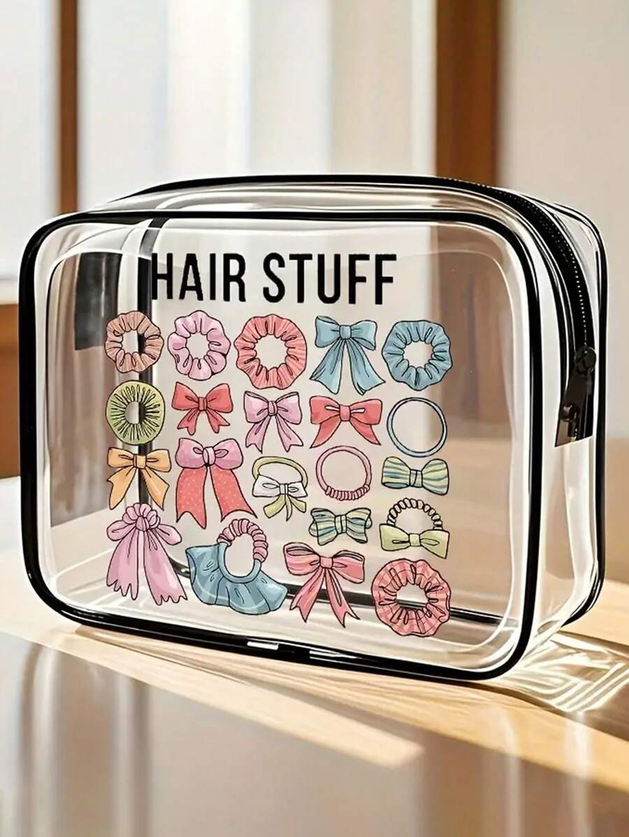 Hair Accessory PVC Toiletry Bags, PVC Travel Organizer Pouch With Zipper Closure - Lightweight Fa... | SHEIN