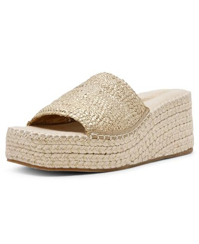 Anne Klein Women's Wedge Sandal Cruz, Light Gold, 11 | Amazon (US)