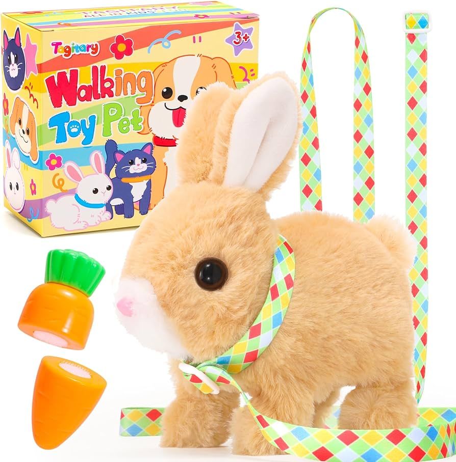 Tagitary Plush Toys Bunny Electronic Toy with Sounds,Wiggling Ears,Hopping,Twitching Mouth and No... | Amazon (US)