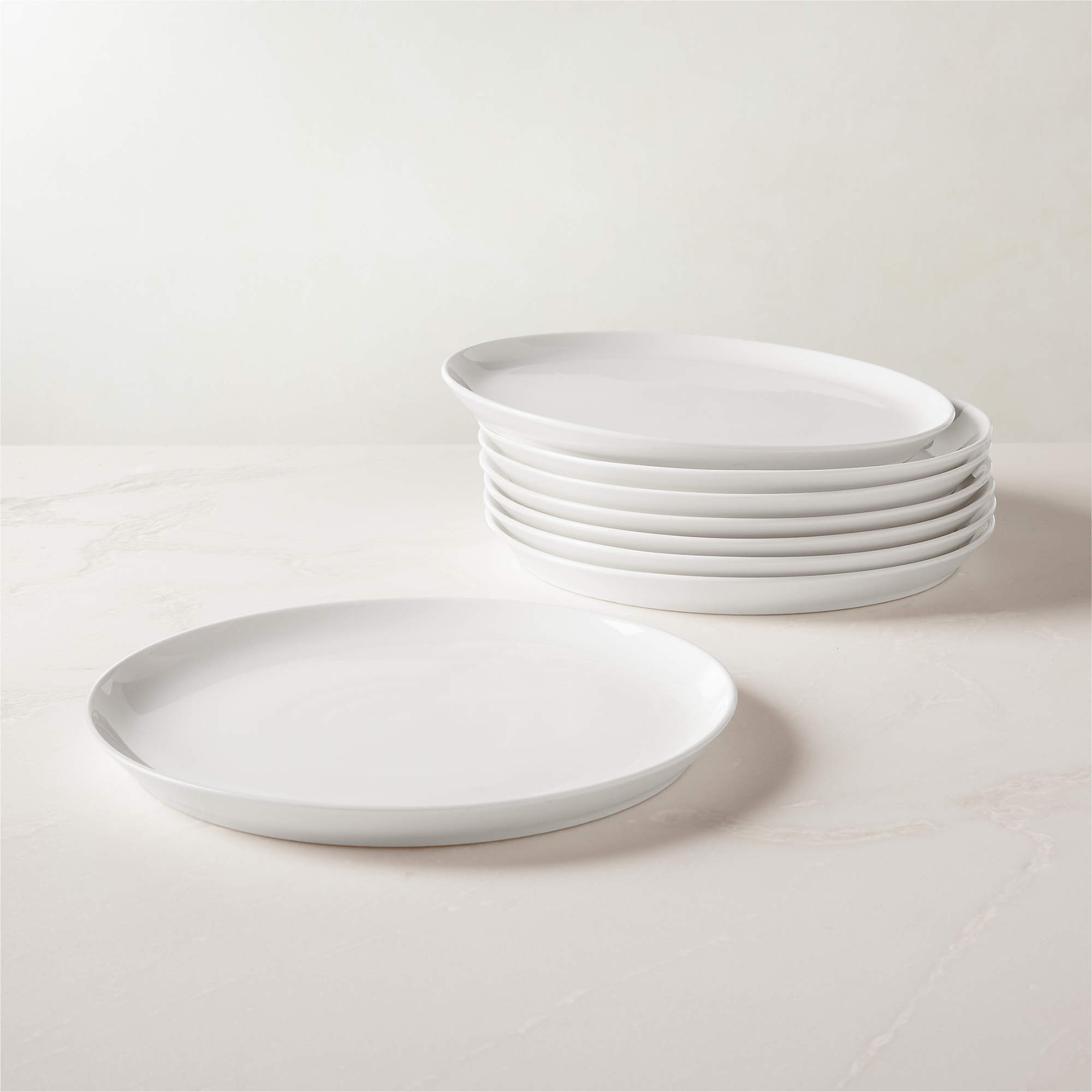 Contact Modern White Dinner Plate Set of 8 + Reviews | CB2 | CB2