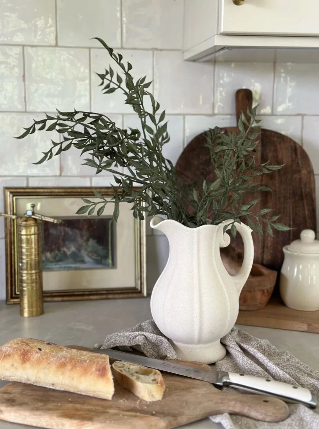 French Country Pitcher/Vase - Vintage Farmhouse Decor | Etsy (US)