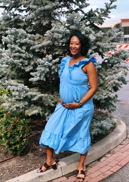 Maternity dress | blue dress | affordable dress | maxi dress | dress the bump 

#LTKfindsunder50 #LTKbump #LTKshoecrush