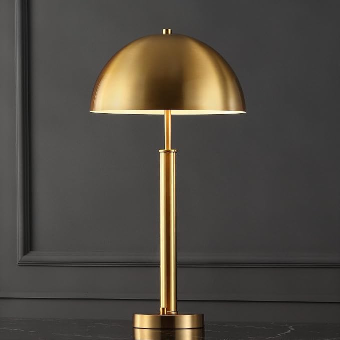 SAFAVIEH Couture Lighting Collection Harvey Modern Metal Dome Gold 26-inch Bedroom Living Room Ho... | Amazon (US)