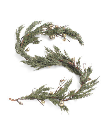66in Artificial Cypress Garland With Metal Bells | TJ Maxx