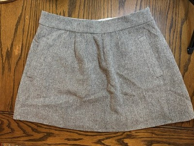 J.Crew Tweed Mini Skirt Wool Blend Neutral Brown Tan Lined Women’s | eBay US