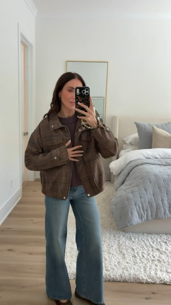 Sweater size S, jeans size 2. Jacket size S.

Target fall find 🤎 This plaid jacket + sweater + wide-leg jeans combo is such a good everyday fall look! 

Target finds, Target fashion, Target jacket, plaid jacket, fall sweater, wide leg jeans, women’s fall outfit, fall fashion finds, casual fall style, Target outfit ideas, denim outfit, fall layering, affordable fall fashion, everyday fall outfit, fall wardrobe essentials

#LTKdayinmylife #LTKootd #LTKgrwm