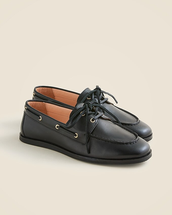 Boat shoes in leather | J. Crew US