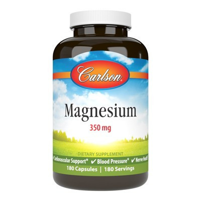 Carlson - Magnesium, 350 mg, Cardiovascular Support, Muscle Function, 180 Capsules | Target