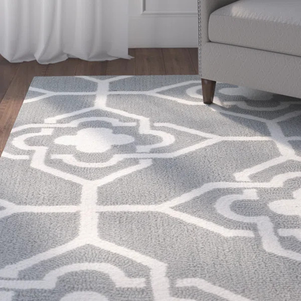 Brazeal Hand-Hooked Gray/Ivory Indoor/Outdoor Area Rug | Wayfair North America