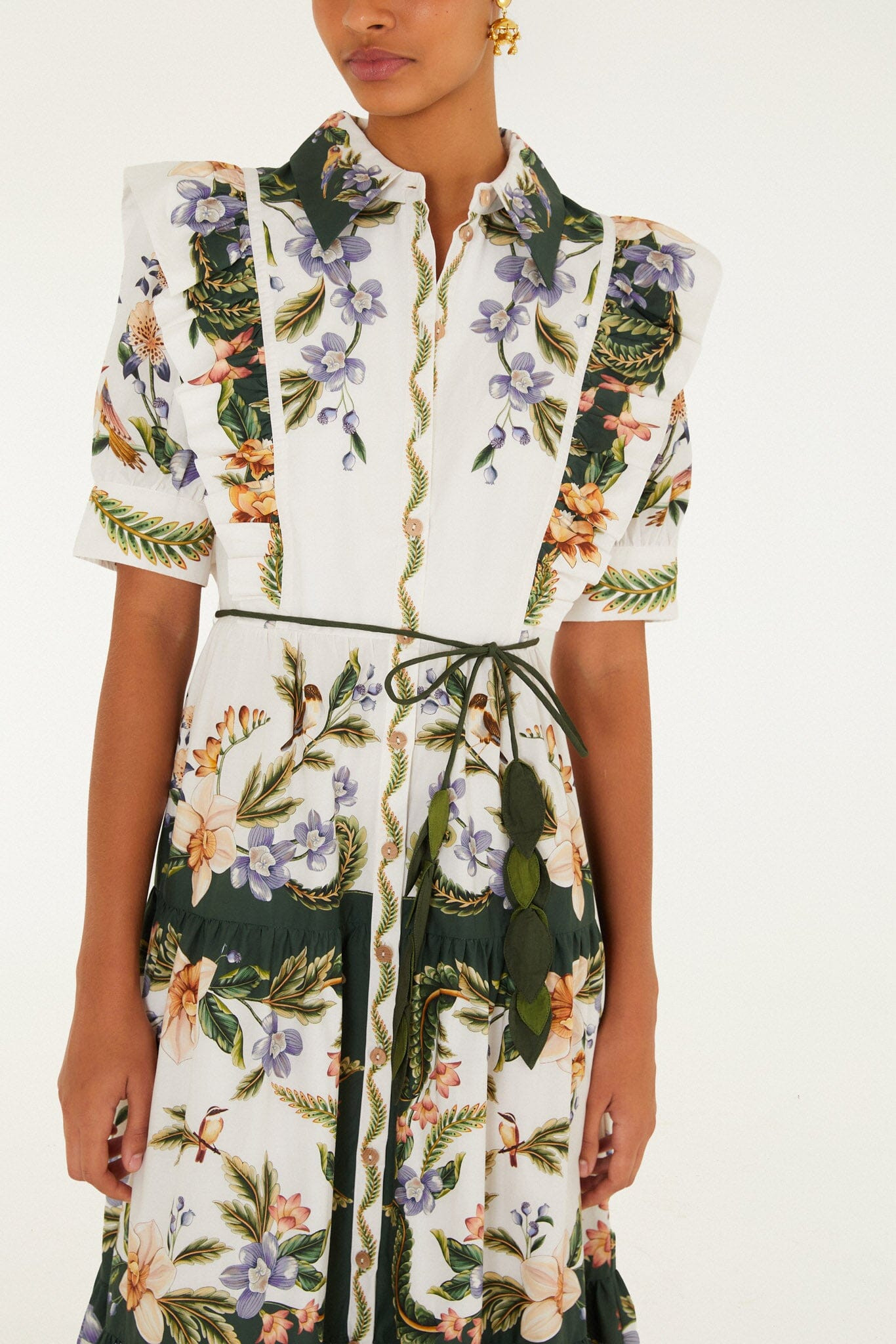 Sand Nature Short Sleeve Maxi Dress | FARM Rio | FarmRio (US)