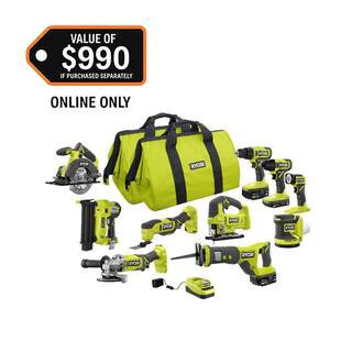 ONE+ 18V Cordless 10-Tool Combo Kit with (1) 1.5 Ah Battery and (2) 4.0 Ah Batteries and Charger | The Home Depot