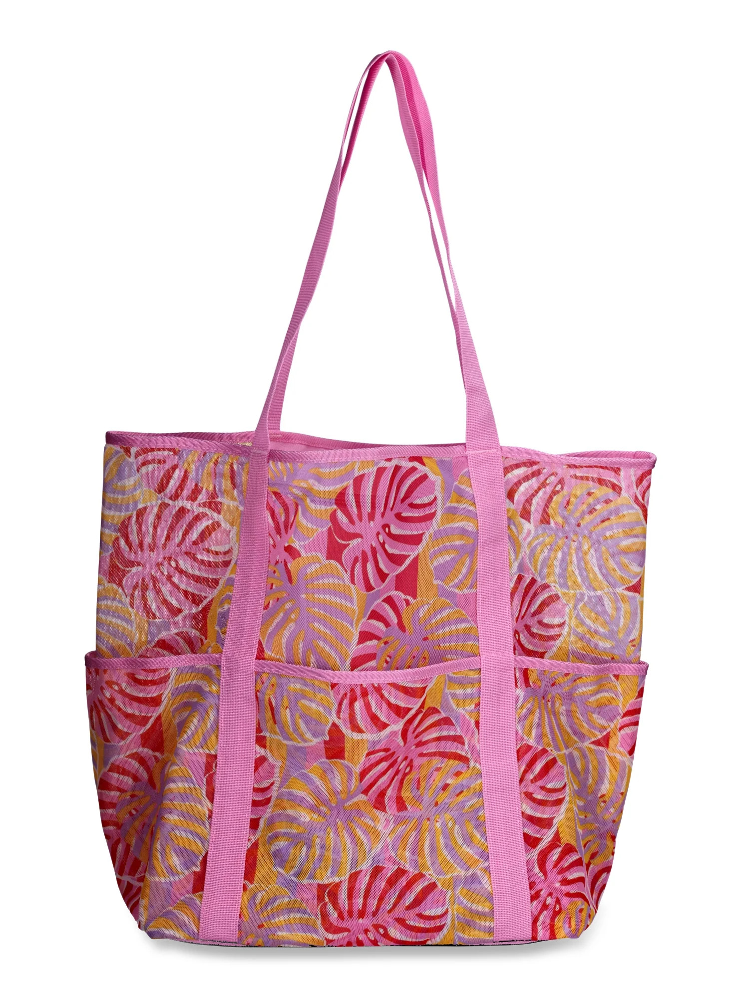 Time and Tru Women's Mesh Beach Tote,Leaves | Walmart (US)