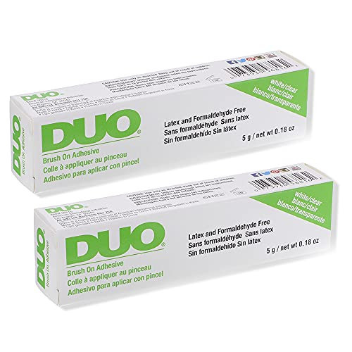 DUO Brush-On Eyelash Glue – Clear Lash Adhesive for False Lashes, Long-Lasting Duo Lash Glue with Precision Brush, 0.18 oz, 2-Pack | Amazon (US)