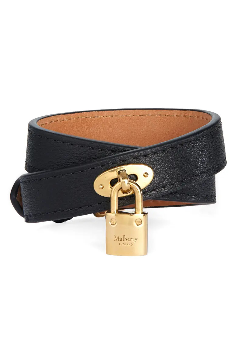 Mulberry Bayswater Padlock Leather Wrap Bracelet | Nordstrom | Nordstrom