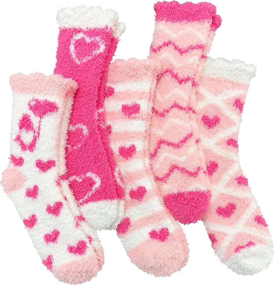 RBONIGHT Warm Cozy Valentines Gifts for Her Girlfriend Wife Women Girls-Fluffy Soft Fuzzy Pink He... | Amazon (US)