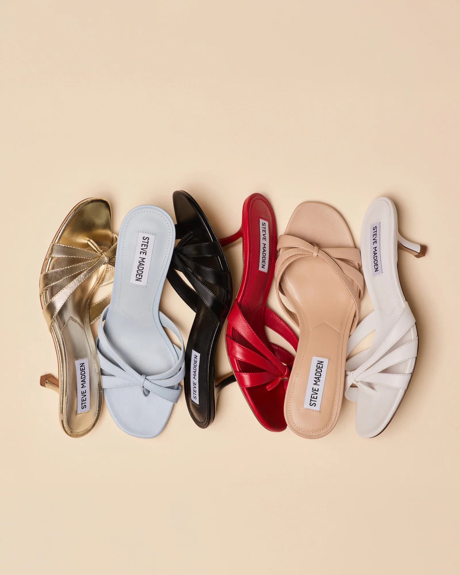 Cary Red Leather Open Toe Mules Heels | Women's Designer Heels | Steve Madden (Canada)