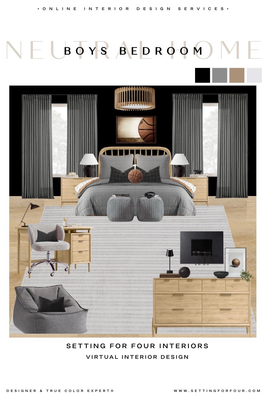 Teen boys bedroom mood board and decor ideas plus Memorial Day sale! 
Organic modern, transitional, minimalist, basketball wall art, gray bedding, light wood nightstands, sports decor, basketball net, flush mount light, pinch pleat curtains, neutral, earthy, moody, grey, black, beige, wood, kids bed, desk, desk chair, wood dresser, lounge chair, beanbag chair, Pottery barn style, Crate & Barrel aesthetic #LYLTKmomlife

#LTKhome #LTKsale #LTKkids