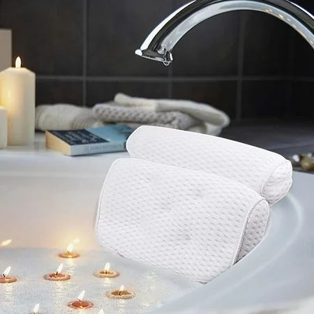 AmazeFan Bath Pillow, Bathtub Spa Pillow with 4D Air Mesh Technology and 7 Suction Cups, Helps Suppo | Walmart (US)