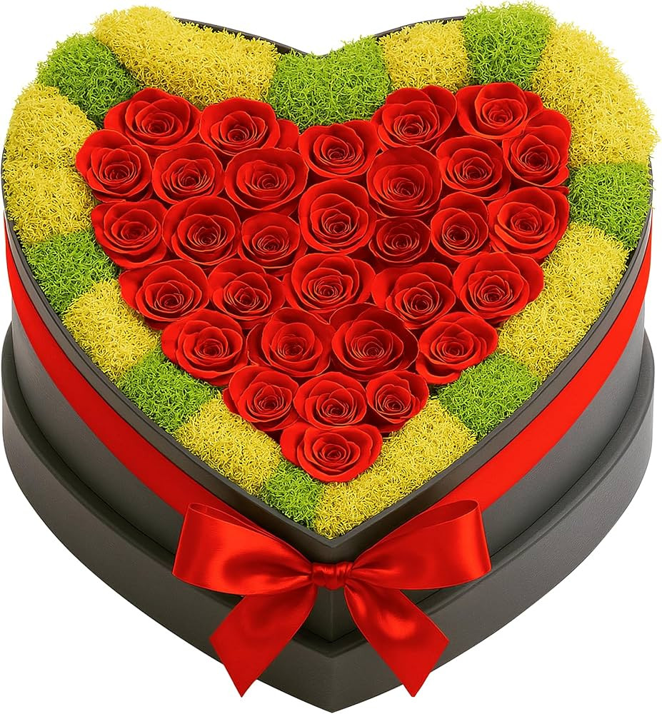 30 Preserved Roses, Forever Flowers for Delivery in Designer Heart-Shaped Box, Petite Long-Lastin... | Amazon (US)