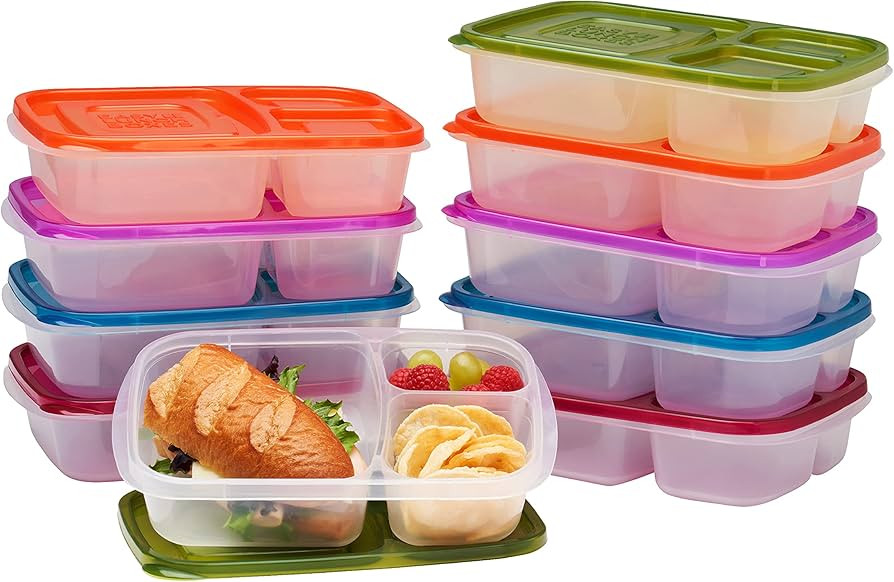 EasyLunchboxes® - Bento Lunch Boxes - Reusable 3-Compartment Food Containers for School, Work, a... | Amazon (US)