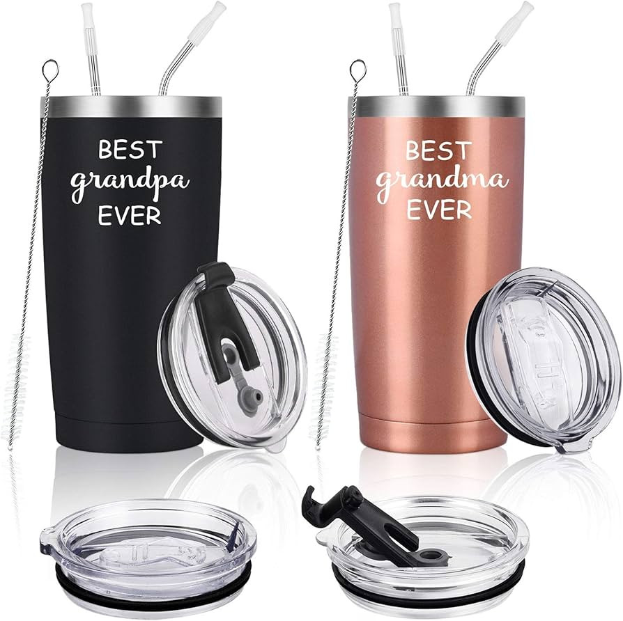Grandpa and Grandma Ever Travel Tumbler Set, Grandparents Christmas Gifts for Grandma Grandpa fro... | Amazon (US)
