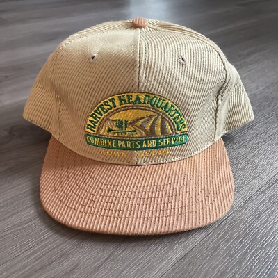 Vintage John Deere Hat Corduroy Harvest Headquarters Combine Parts and Service | eBay US