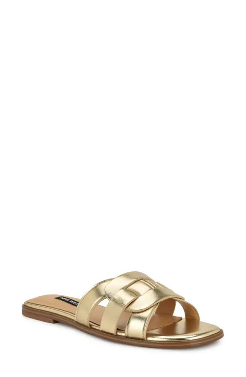 Nine West Glorie Slide Sandal in Gold at Nordstrom, Size 9 | Nordstrom