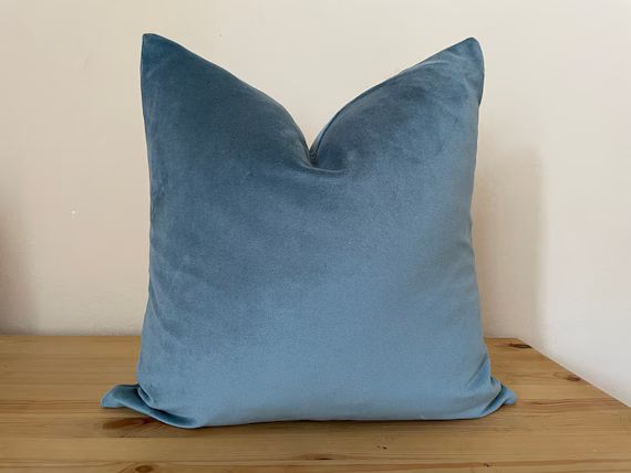 Blue Velvet Pillow Cover Blue Pillow Blue Highend Pillow - Etsy | Etsy (US)