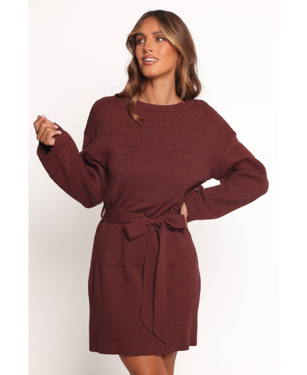 Petal and Pup Women's Lucca Mini Sweater Dress - Chocolate brown | Macy's