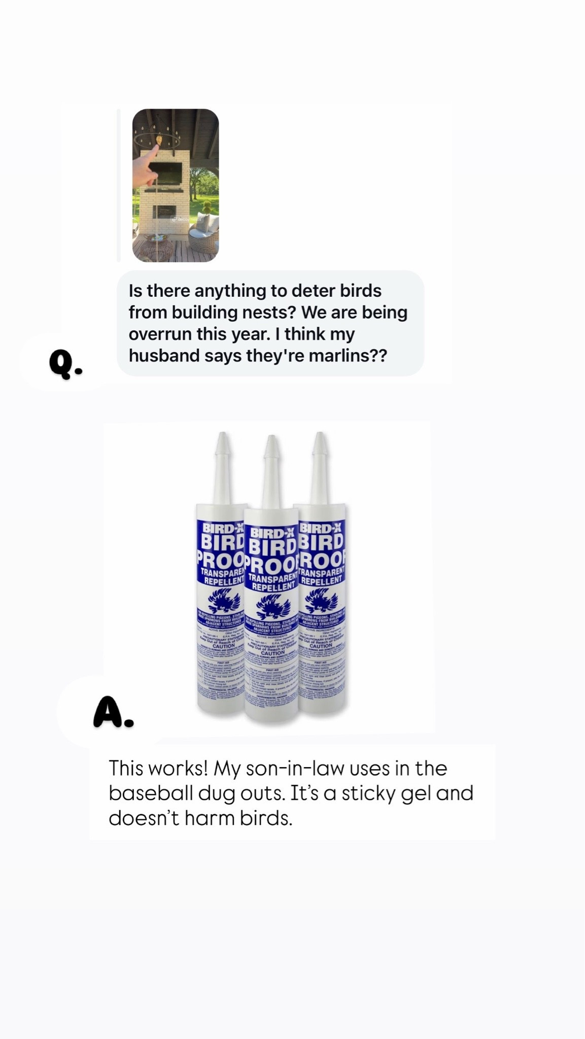 Bird nest building/landing deterrent

#LTKOver40 #LTKHome