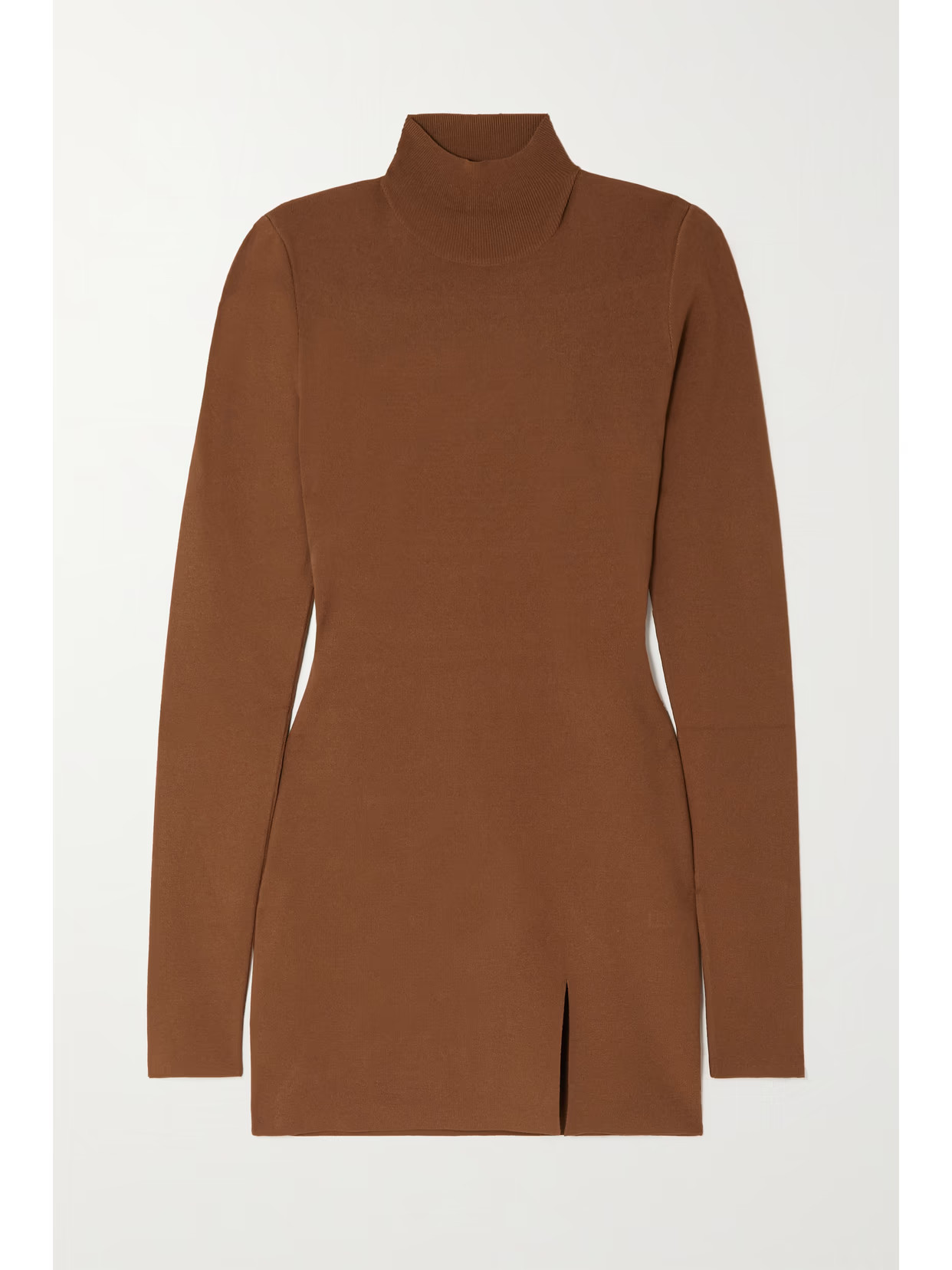 Zeynep Arcay - Stretch-knit Turtleneck Mini Dress - Brown | NET-A-PORTER (US)